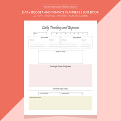 Daily Budget and Finance Planner || Printable Template