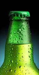 green bottle with beer