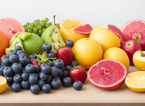 Assortment of fresh fruits, day light photography 