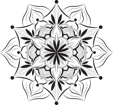 Vector art work of mandala_black and white_2_11__3000x3000 px