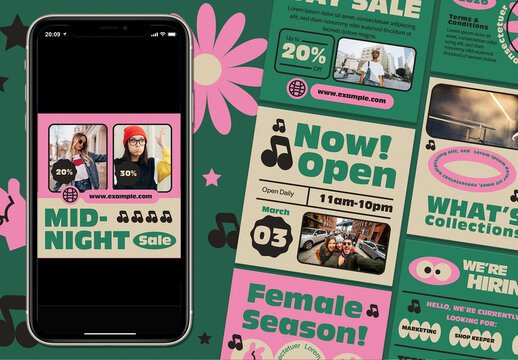 Pink Post Modern Retro Playful Fashion Sale