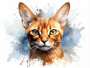 portrait of a cat watercolor, art Generative AI