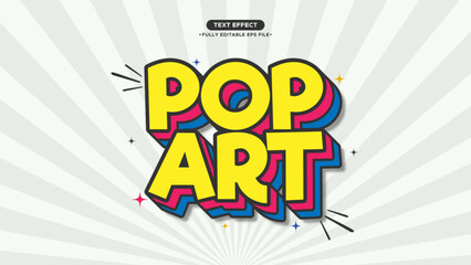 Pop art vector text effect with colorful style fully editable font and text