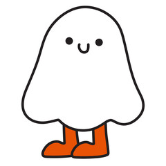 Cute ghost. Happy halloween ghosts characters, spooky expression creature.