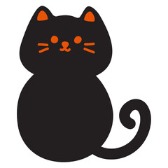 Cute black cat cartoon