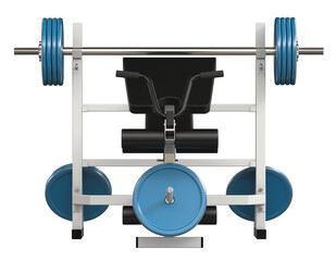 Workout Bench Press Machine 3D Rendering