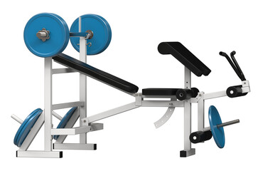 Workout Bench Press Machine 3D Rendering