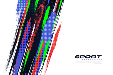 Sport Background with Colorful Brush Style