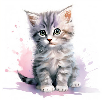 Süße kleine Katzen - Wasserfarben