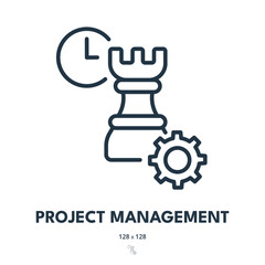 Project Management Icon. Plan, Task, Process. Editable Stroke. Simple Vector Icon