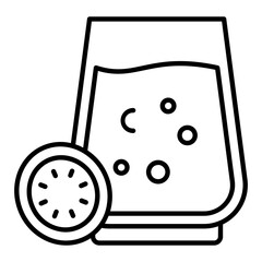 Kiwi Juice Outline Icon