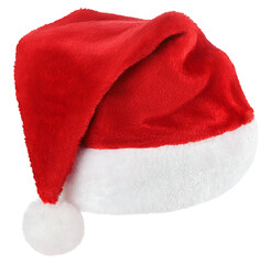 Obraz na płótnie Canvas Santa Claus red hat or Christmas red cap isolated on transparent background