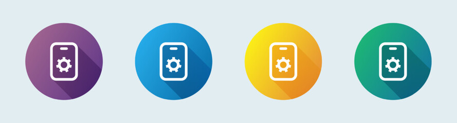 Cogwheel line icon in flat design style. Update system signs vector illustration.