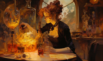 Alchemist im Labor