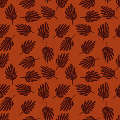 Simple organic shape seamless pattern. Tropical leaves background. Matisse inspired decoration wallpaper.