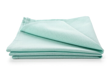 Folded clean napkins isolated on white background