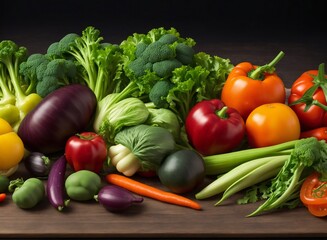 Assortment of fresh vegetables, high quality indoor shot