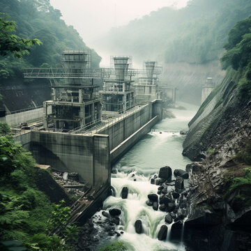 Hydropower In Latin America. The Continent Is Home To Four Of The 10 Largest Hydroelectric Power Plants In The World. Concept Photo Of Hydroelectric Plant For Power Generation.