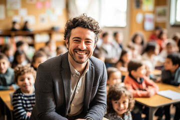 Dynamic teacher educating diverse elementary class 
