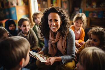Dynamic teacher educating diverse elementary class 
