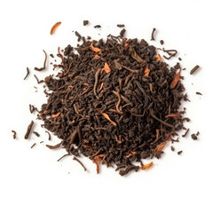 Obraz premium Loose leaf tea isolated on white background top view 