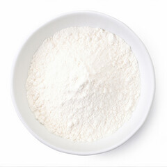 Milk powder isolated on white background top view 