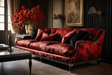 Designer luxurious sofa in a living room