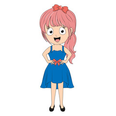 cute girl cartoon illustration