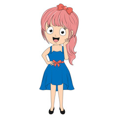 cute girl cartoon illustration