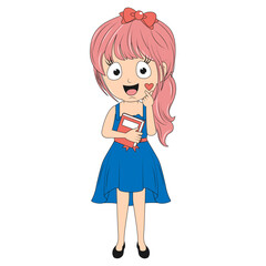 cute girl cartoon illustration