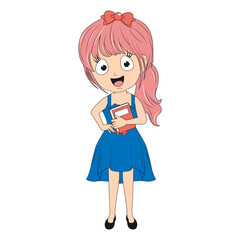 cute girl cartoon illustration