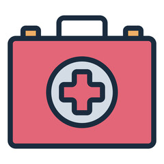 Fototapeta premium First Aid Kit filled line icon