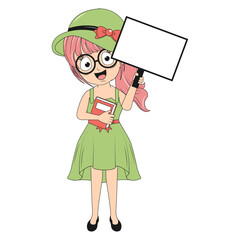 cute girl cartoon illustration
