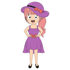 cute girl cartoon illustration