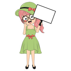 cute girl cartoon illustration