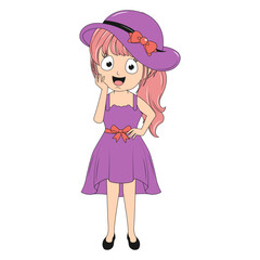 cute girl cartoon illustration
