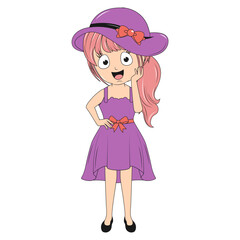 cute girl cartoon illustration