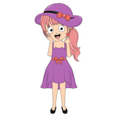 cute girl cartoon illustration