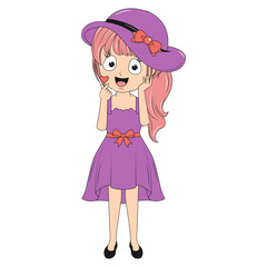 cute girl cartoon illustration