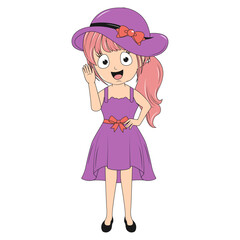 cute girl cartoon illustration