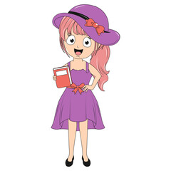 cute girl cartoon illustration