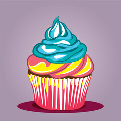 Cupcake vector illustration_colour_8__2000x2000 px