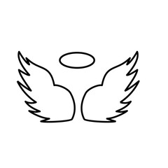 hand drawn wing and nimbus icon
