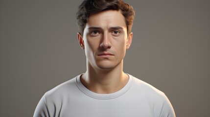 Obraz premium A confident and handsome guy in a studio portrait