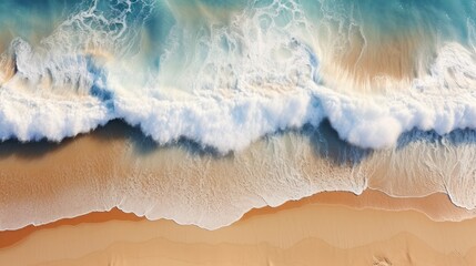 Obraz premium wave, beach, summer, sand, sea, ocean, travel, nature, lagoon, paradise. background picture is wave of ocean beach. color of sea is navy and green blue. when wave impact at sand born of bubble so much