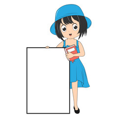 cute girl cartoon illustration