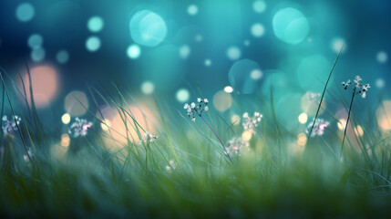 bokeh with colorful grass