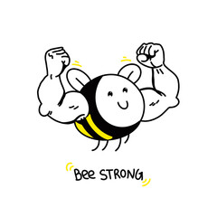 Bee Strong Aesthetic Minimal PNG