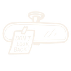 Minimal Typography Aesthetic Car Mirror Quote Don't Look Back PNG 