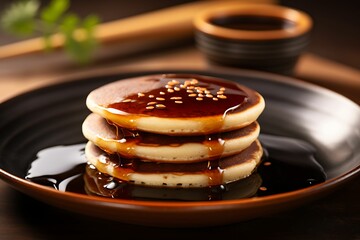 Dorayaki with chocolate and honey